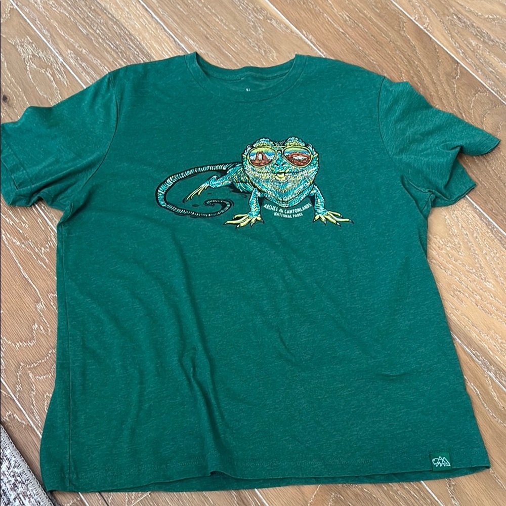 Arches national park Canyonlands iguana Green Graphic T-Shirt tee men’s XL